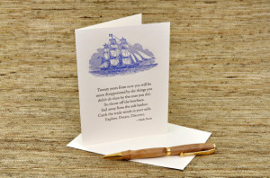 Mark Twain Quote - Letterpress Card - Adventure and New Beginnings