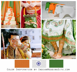 Indian independence day wedding color palette