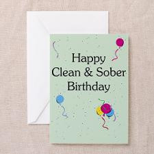 Greeting Card: Happy Clean & Sober Birthday for