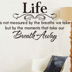 New Life Breath Away Quote Vinyl Decal Removable Home Decor Art Wall ...