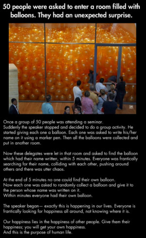 How to find happiness (as demonstrated with a room full of balloons)