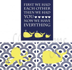 Navy Blue and Yellow Nautical Whale Nursery Quote by LJBrodock, $25.00 ...