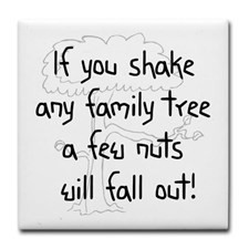 Shaking Family Tree (Black) Tile Coaster for