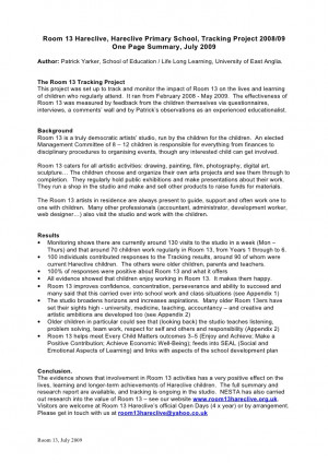R13 tracking report 1 page summary + quotes