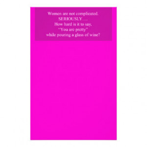WOMEN NOT COMPLICATED FUNNY QUOTES SAYINGS YOU'RE CUSTOM STATIONERY