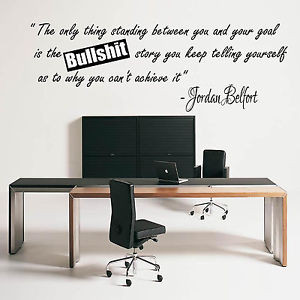 Details about The Only Thing Jordan Belfort Quote Wall Sticker Kitchen ...