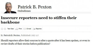 Quote Approval at Washington Post ''flirts with self-censorship ...