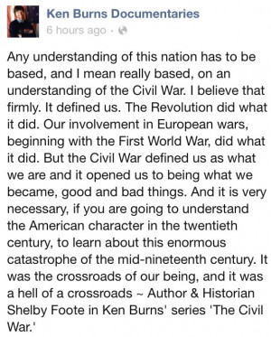 Shelby Foote on the importance of the Civil War - from Ken Burns ...