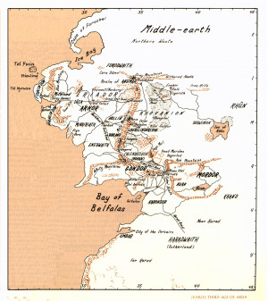 Middle Earth Map Second Age