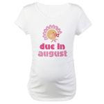Cute Pink August Baby Quote Maternity T-Shirt
