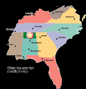 United States Map Southeast USA