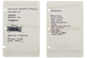Le CV de Jean-Michel Basquiat aux enchères pour 50.000 $