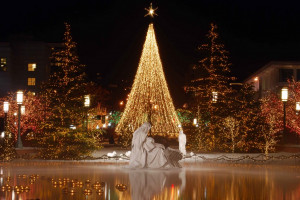 Christmas Tree with Nativity Scene