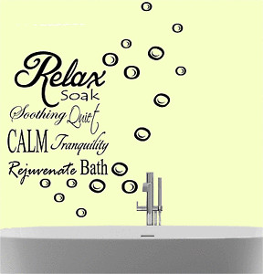Details about Relax Soak Bubbles Bath Quote Wall Art Sticker Decal ...