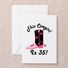 35th Birthday Cowgirl Greeting Card for