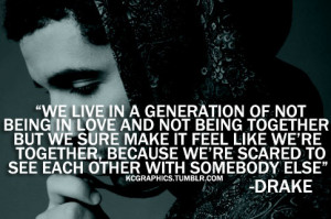 ... tags for this image include: Drake, quote, love, scared and music