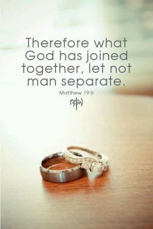 Marriage is a very sacred covenant! We vowed to God to love till death ...