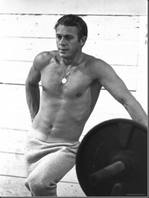 Steve McQueen Low Ridin’ Sweats and Shirtless
