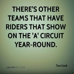 There's other teams that have riders that show on the 'A' circuit year ...