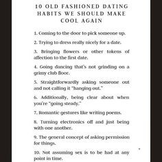 10 Old Fashioned Dating Habits We Should Make Cool Again~ You can say ...