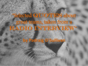Selected Quotes about Great Teams from a Radio Interview by Padraig O ...