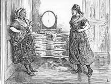 Madame Defarge (right) and Miss Pross by Fred Barnard , 1870s