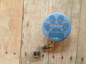 Dog Paw Quote Print Retractable Name ID by ButtonBadgereels4u, $5.90