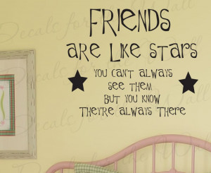 Friends are Like Stars Friendship Wall Decal Art
