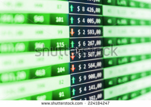 Stock market quotes. Stock market finance graph. Screen live display ...
