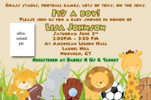 Custom Jungle Safari Animals Baby Shower Invitation Digital you print