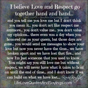 Believe Love And Respect..