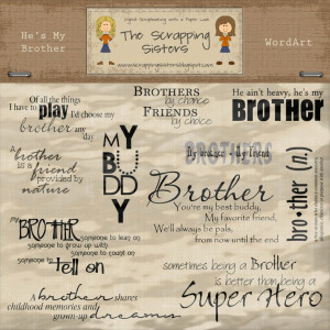 Sister And Brother Word Art