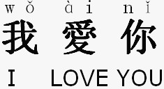 wo ai ni i love you chinese characters pinyin