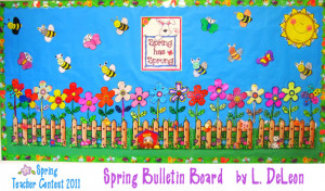 ... this vibrant & colorful 'Spring Bulletin Board' made by L. DeLeon
