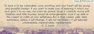 To love is to be vulnerable