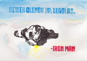 Iron Man Avengers 9x12 Quote Watercolor Original
