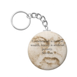 Socrates quote about minimalism and materialism key chain