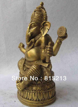 Buddhism Copper Brass Ganesha Ganapati Ganesh Lord God Elephant Buddha