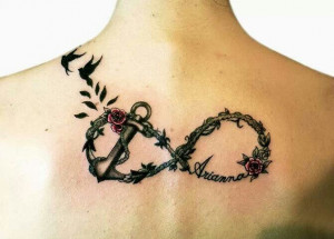 Infinity anchor flower tattoo
