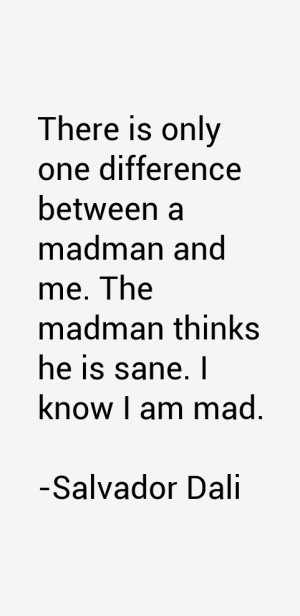 There is only one difference between a madman and me. The madman ...