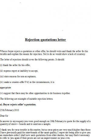 Sample of Quotation, Ouotation letter sample