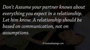 Don’t Assume Your Partner