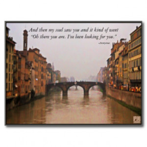 Florence Bridge With Love Quote Postcard