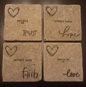 Natural Rustic Stone Motivational Quote Miracles Hope Faith Love ...