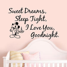 ... Sleep Quote Wall Stickers Art Girls Boys Kids Room Removable Decals