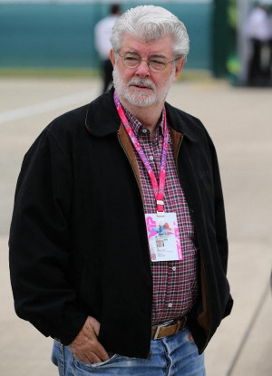 CAR ENT: Film Director George Lucas before the race | View photo ...