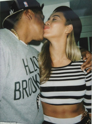 ... and husband Jay-Z from Kanye West's birthday party on her Tumblr page