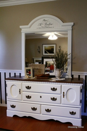 dresser with french quote