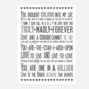 Love Sayings Print, £20, now featured on Fab.