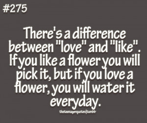 ... http www quotes99 com there s a difference between love and like img